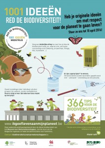 poster, flyer wedstrijd 1001 ideeën, red de biodiversiteit